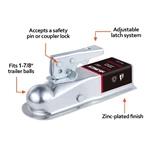 1BJY-TC-01Z Straight Trailer Coupler for 2 -Inch Channel, 1-7/8-In Hitch Ball, 2000LBS