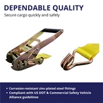 1 Inch Retractable Ratchet Tie Down Strap With Coated S Hooks