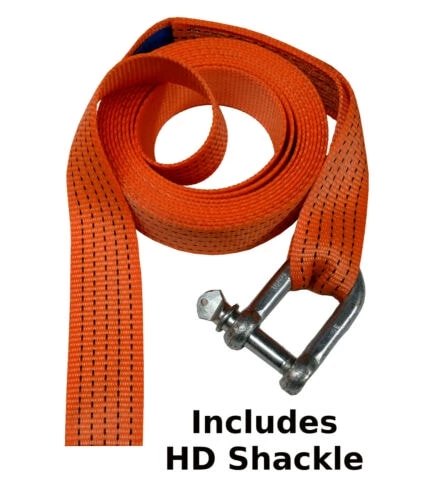 Ratchet Strap With Hd Shackle, Bf 4 Ton, Lc 2 Ton. Use With Any 50mm Handle
