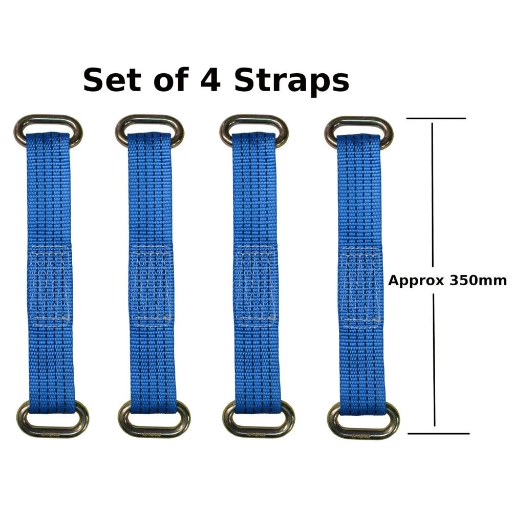 Blue Recovery Steel/Alloy Wheel Securing Link Straps Trailer Tie Down