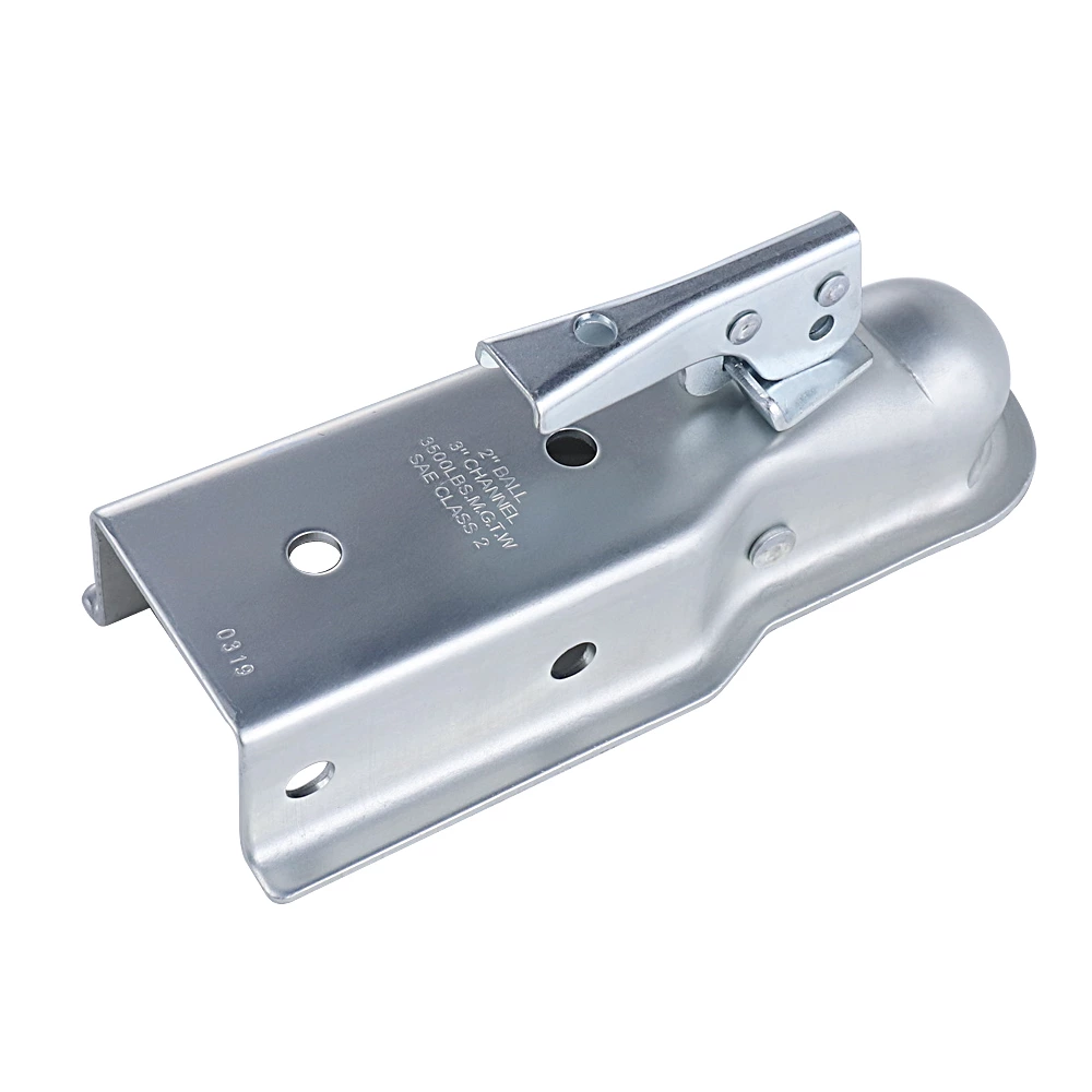 Original Factory Straight Tongue Trailer Coupler for 3-Inch Channel 2-Inch Hitch Ball Capacity 3500 lbs