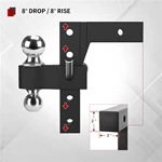 1BJY-HM-66 Original Aluminium Alloy Ball Mount 2.5in. Receiver Reversible Ball Mount