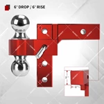 1BJY-HM-45 Customized Red Reversible Ball Mount Aluminum Alloy Adjustable Ball Mount