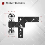 1BJY-HM-39 Reversible Ball Mount Suitable For 2in. Receiver 8000lbs/10000lbs Gtw 0-4in. Drop And Rise
