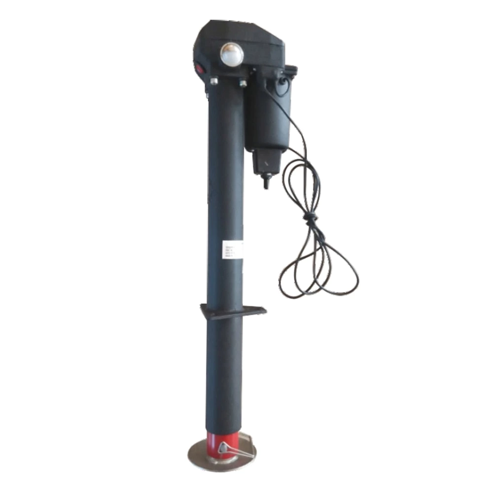 1BJY-321 Power A-Frame Electric Tongue Jack with LED Work Light and Permanent Ground Wiring for Camper Trailer, RV, Ice House - 3500 lbs. Lift Capacity