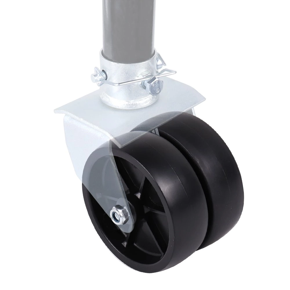 1BJY-JW-04 6inch Trailer Swirl Jack Caster Dual Wheel 2000lbs Capacity without Bracket