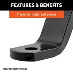 1BJY-HM-07 Trailer Hitch Ball For Hitch Ball Mount Trailer Parts Black Steel