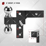 1BJY-HM-39 Reversible Ball Mount Suitable For 2in. Receiver 8000lbs/10000lbs Gtw 0-4in. Drop And Rise