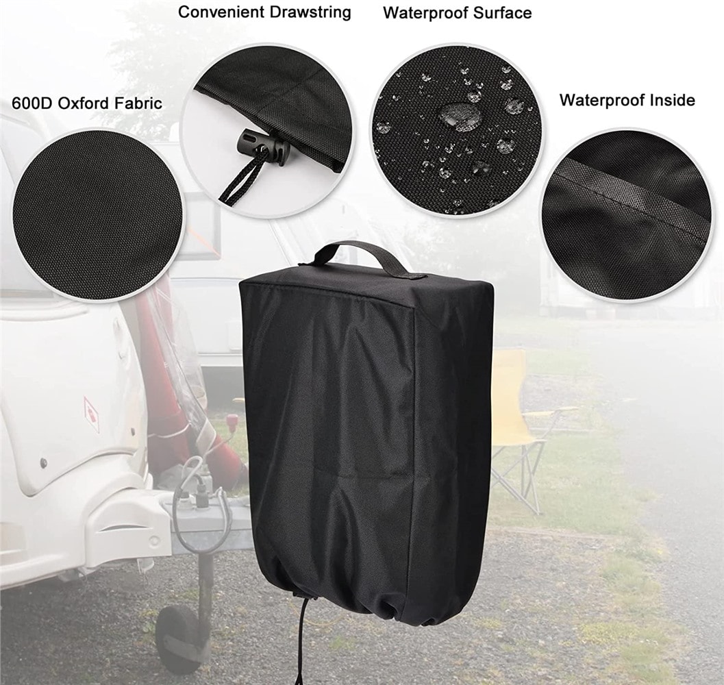 Waterproof Electric Tongue Jack Cover, Polyester Travel Trailer Tongue