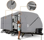 Leader Accessories 18-20Travel Trailer RV Cover Windproof Extra Thick Upgraded 5 Layers Camper Cover with Adhesive Repair Patches