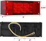 12V LED Low Profile Submersible Rectangular Trailer Light Kit Tail Stop Turn Running Lights for Boat Trailer Truck Marine