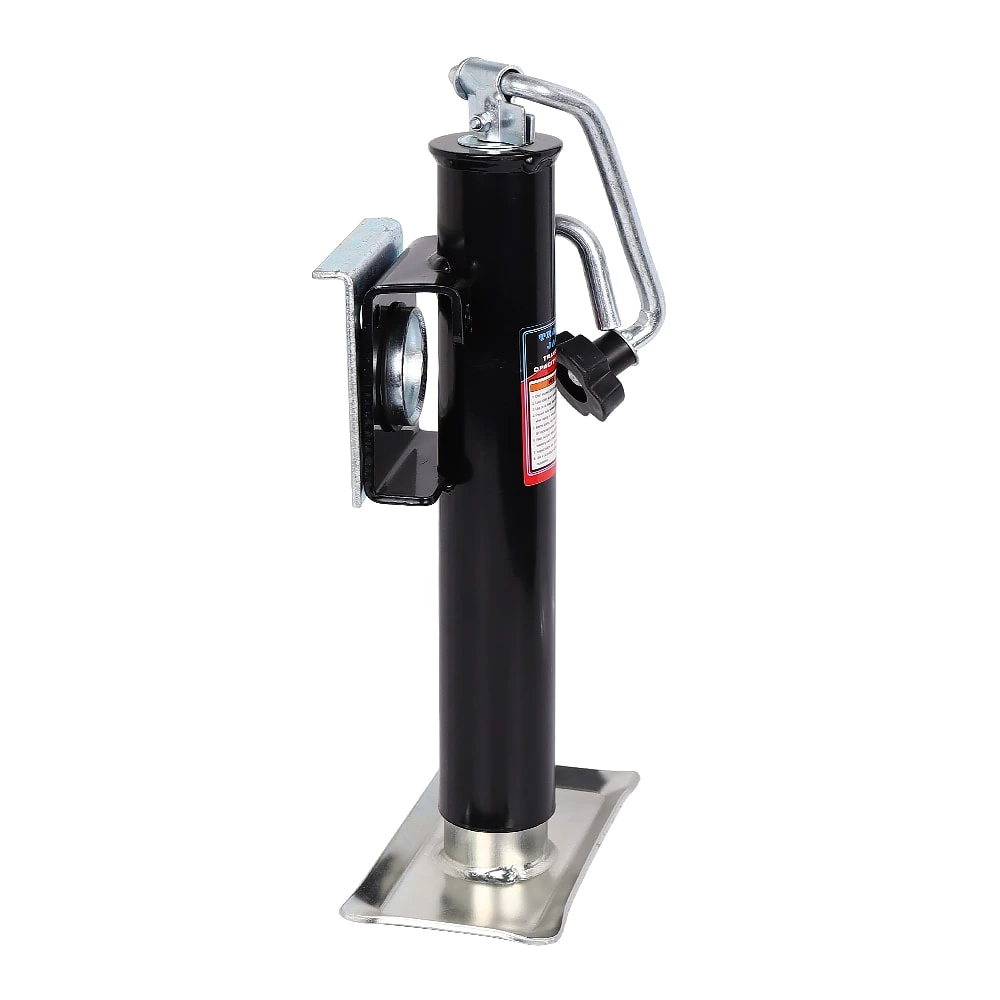 1BJY-TJ-15 Black Universal 10inch Topwind Travel Weld-On  Mount Swivel Jacks with Base (2,000 lbs. Lift Capacity)