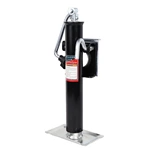 1BJY-TJ-15 Black Universal 10inch Topwind Travel Weld-On  Mount Swivel Jacks with Base (2,000 lbs. Lift Capacity)