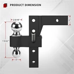 1BJY-HM-63 Original Aluminium Alloy Ball Mount 2.5in. Receiver Reversible Ball Mount