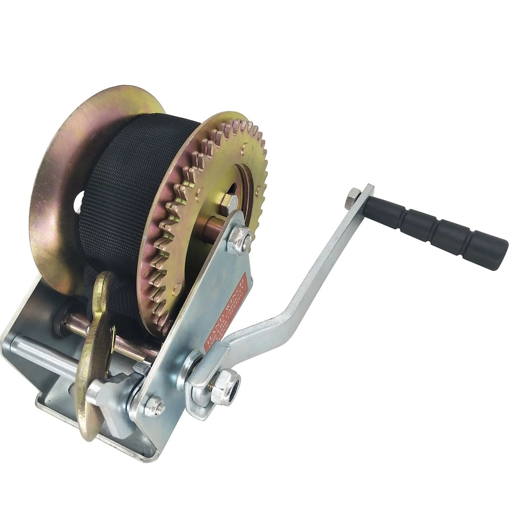1BJY-HW-11B 3500lbs Hand Winch, with 8m(26ft)Black Strap for Boat Trailer Towing Winch