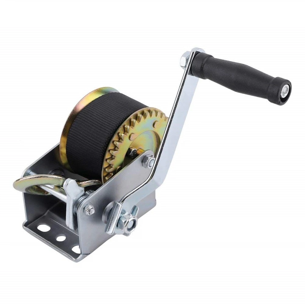 1BJY-HW-02B 800lbs Hand Winch, with 6m Black Strap,for Boat Trailer Towing Winch
