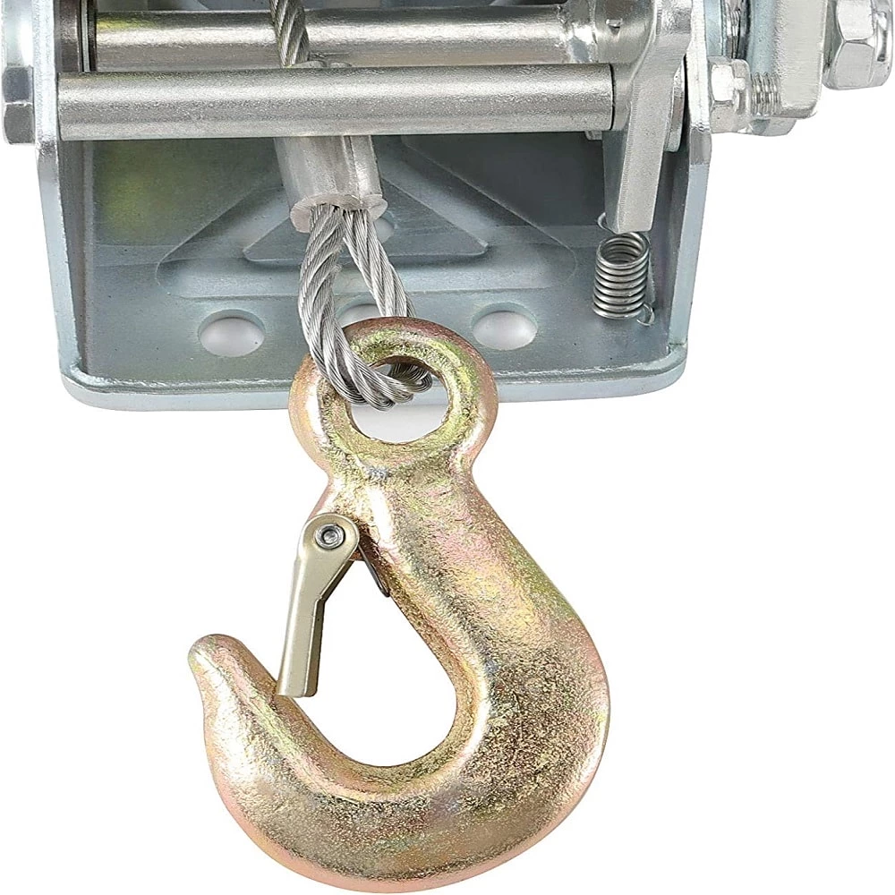 1BJY-HW-07S 1800lbs Heavy Duty Hand Winch Boat Winch with 10m 32ft Steel Cable for Boat Trailer or ATV