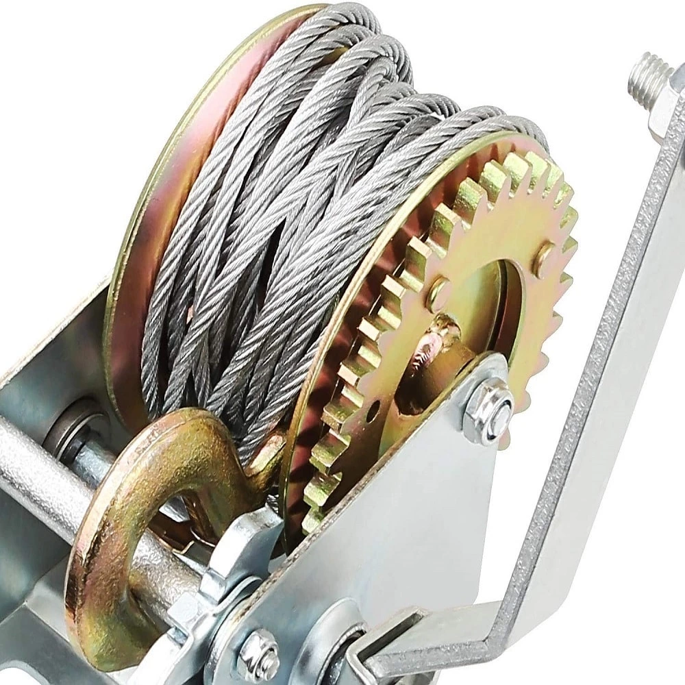 1BJY-HW-07S 1800lbs Heavy Duty Hand Winch Boat Winch with 10m 32ft Steel Cable for Boat Trailer or ATV