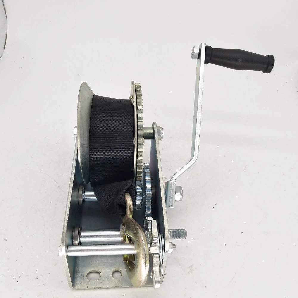 1BJY-HW-11B 3500lbs Hand Winch, with 8m(26ft)Black Strap for Boat Trailer Towing Winch