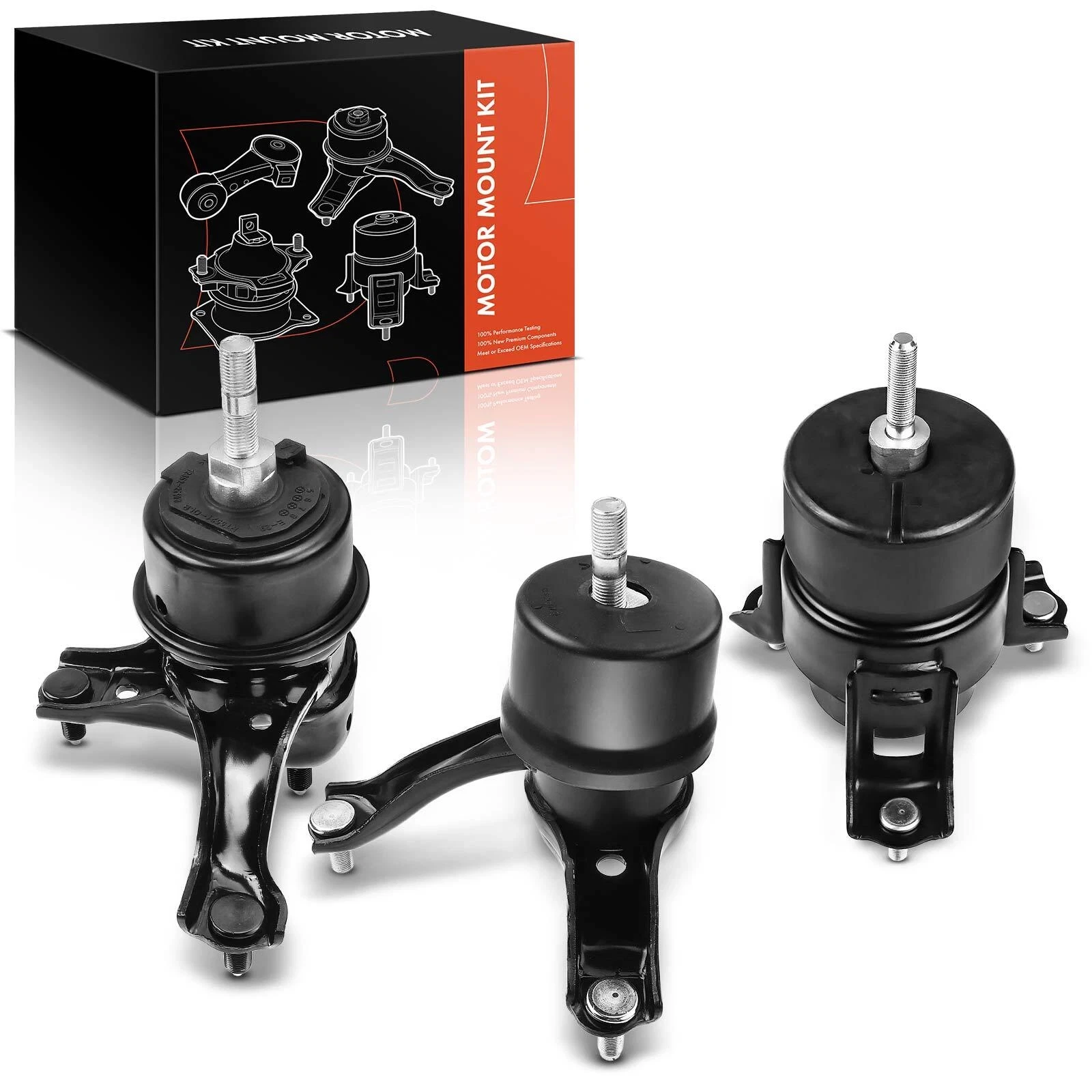 1K0108   Engine Mount Kit 3x Auto Trans Engine Motor & Transmission Mount for Toyota Highlander 2009-2013