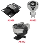 1K0115 Engine Mount Kit 3PC Motor&Trans Mounts Set for Ford Focus 2.0L 2008-2011 A5322 A2986 A5312